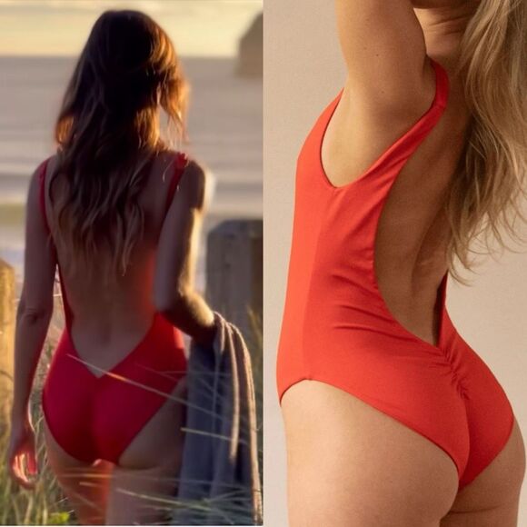 Red One-Piece Swimsuit - Picture 1 of 8